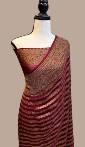 Bnarasi Katan semi Georgette fabric saree (All India Delivery Available)