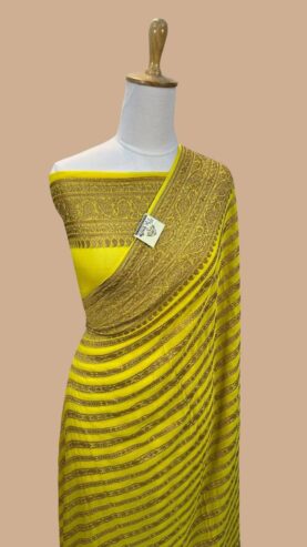 Bnarasi Katan semi Georgette fabric saree (All India Delivery Available)