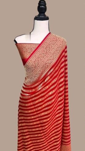 Bnarasi Katan semi Georgette fabric saree (All India Delivery Available)