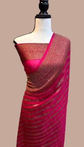 Bnarasi Katan semi Georgette fabric saree (All India Delivery Available)