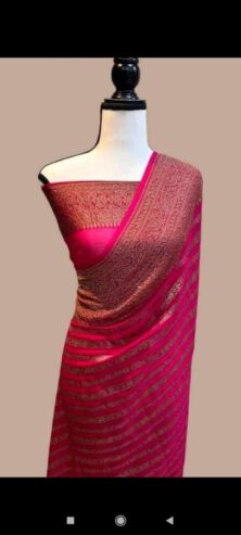 Bnarasi Katan semi Georgette fabric saree (All India Delivery Available)