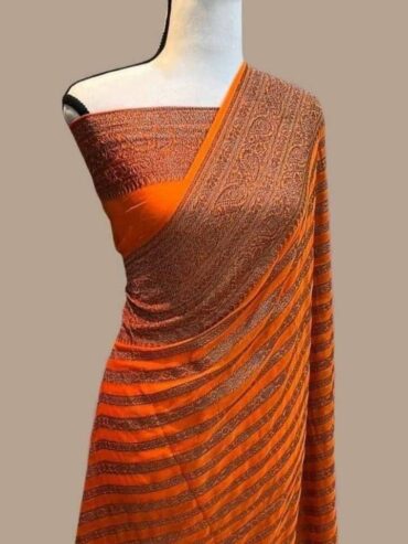 Bnarasi Katan semi Georgette fabric saree (All India Delivery Available)