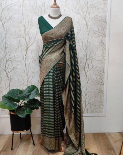 Bnarasi Katan semi Georgette fabric saree (All India Delivery Available)